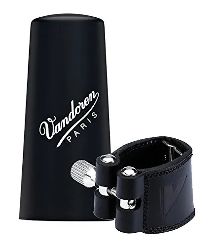 Vandoren LC21P Legatura in Pelle e Copribocchino in Plastica per Clarinetto Sib