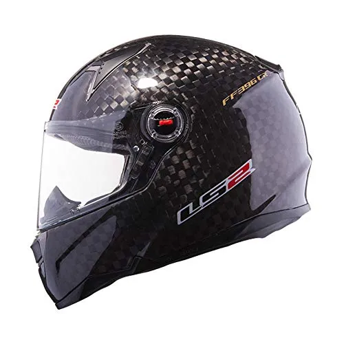 LS2 Casco integrale da moto in fibra di carbonio 12 K CR-2 CT-1 (nero lucido, L)