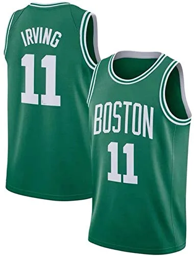 Lalagofe Kyrie Irving, Boston Celtics #11, Basket Jersey Maglia Canotta, Verde, Maglia Swingman Ricamata, Stile di Abbigliamento Sportivo (L)