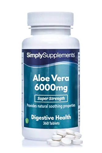 Aloe Vera 6000 mg - 360 Compresse - Adatto ai vegani - 6 mesi di durata - SimplySupplements
