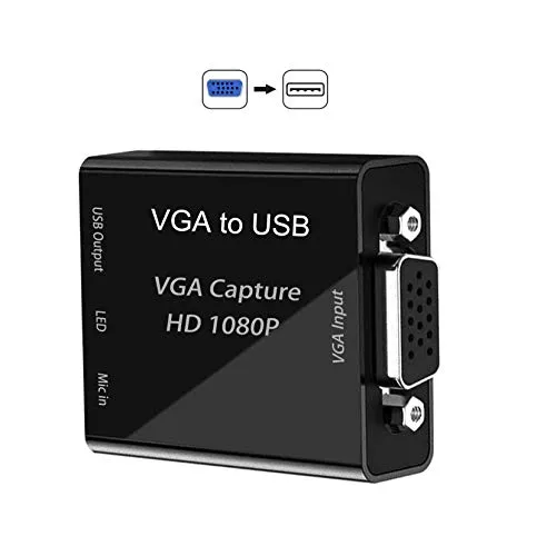 Scheda di acquisizione Video, Grabber Scheda di acquisizione Giochi da VGA a USB per Giochi, Streaming, insegnamento e videoconferenza