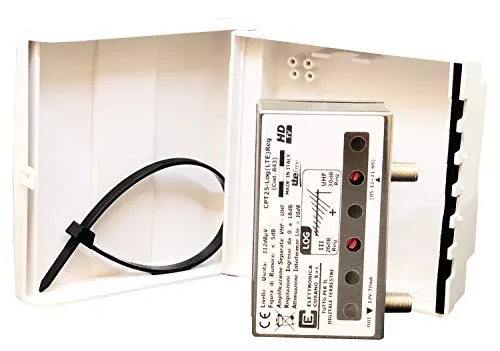 CPT25-Log(LTE) Reg - Amplificatore Antenna Logaritmica da Palo con Filtro Lte/4g, Guadagno Massimo 30dB (Regolabile), Amplificatore Antenna a 1 Ingresso LOG, Amplificatore Bande Separate