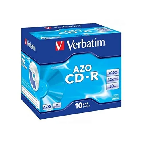 VERBATIM CD-R AZO CRYSTAL 52X 700MB 10PZ - 43327