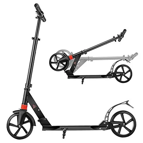 YUEBO Monopattino Bambina/Adulti Pieghevole e Altezza Regolabile Big Wheel Kick Scooter 2 Ruote con Freno