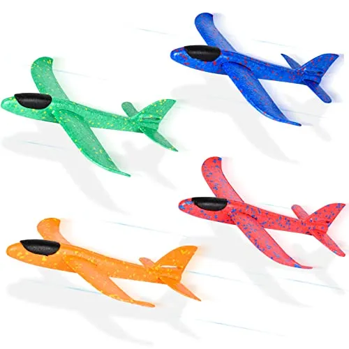 Ulikey 4 PCS Aliante Volante 35cm Aerei Alianti in Volo, Schiuma Modello di Aereo dei Bambini, Giochi All'aperto Aliante Manuale Lanciare, Giochi all'aperto per Bambini