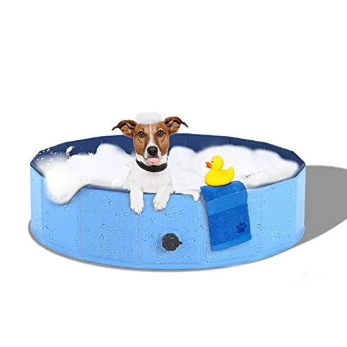 Joyshare Piscina per cani e gatti, piscina pieghevole in PVC antiscivolo (80 cm x 30 cm)