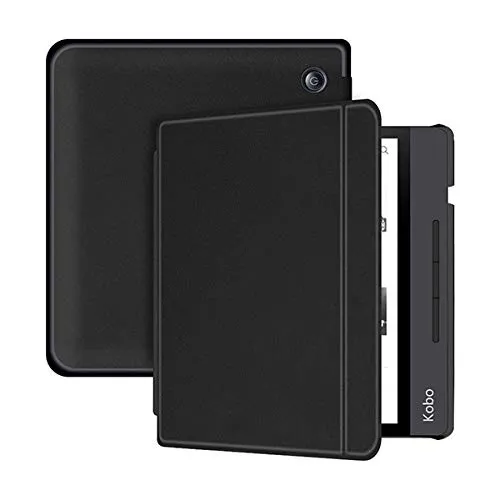 Custodia magnetica per il nuovo Kobo Libra H2O da 7 pollici e-book 2019 custodia protettiva sottile per kobo e-reader N873 skin smart stand-H20- Black