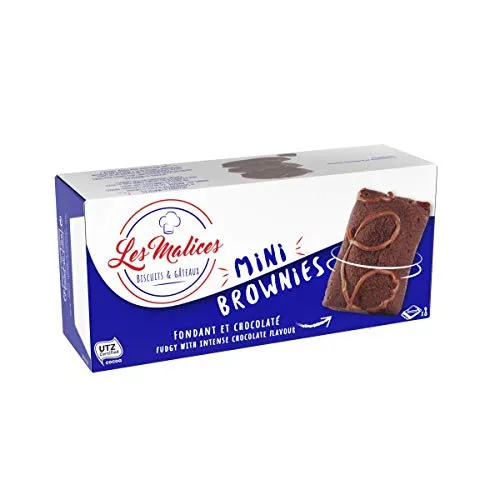 Les Malices - Mini Brownies 8 confezioni da 8 torte (1920 gr) formato famiglia - fatti in Francia
