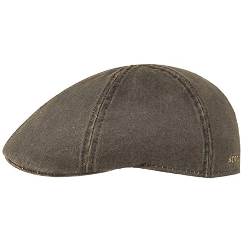 Stetson Coppola Level da Uomo - Berretto con Visiera in Cotone - Berretto Maschile con Protezione UV 40+ - Stile Vintage - Berretto Piatto con Visiera Estate/Inverno - Marrone M (56-57 cm)