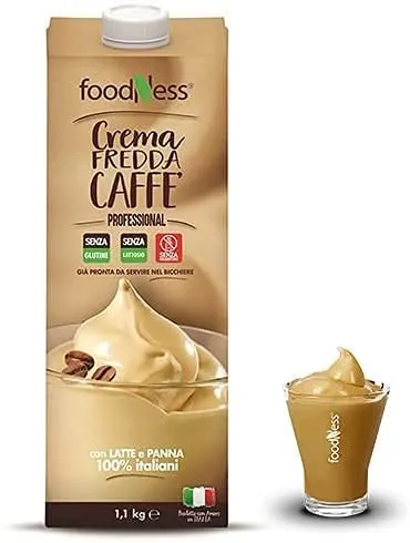 foodNess - Crema Caffè Fredda, Miscela UHT Liquida Senza Lattosio a Lunga Conservazione, Realizzato con Crema di Latte Vellutata, Senza Glutine, Senza Lattosio, 100% Made in Italy