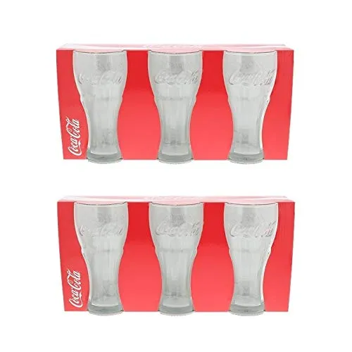 Les Colis Noirs LCN - Set di 6 Bicchieri in Vetro da Cucina Coca Cola 139