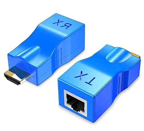 Extender HDMI,HDMI a RJ45 Converter Repeater ricevitore Sender, distanza di trasmissione 30 M LAN Ethernet balun Extender ripetitore via CAT5e/6 supporto (1-port 30m)