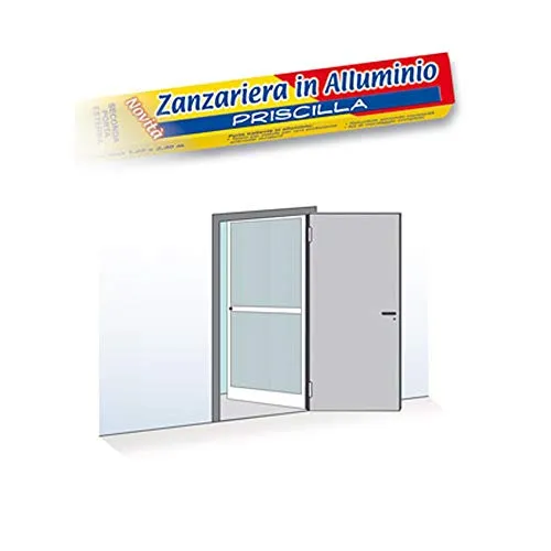 Zanzariera 1 porta battente 100x240cm riducibile bianca telaio alluminio 0950