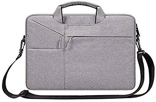 chenghuax Borsa per Laptop Borsa da Uomo Impermeabile per Uomo portabicchieri 13 15 14 15.6 Manicotto per Sacchi con Cintura (Color : Grey, Size : 14 inch)