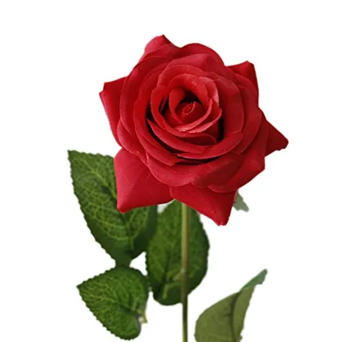 Oyfel Fiori Artificiali Finti Rosa con Foglie Fiore Artificiale per Vaso da Sposa Festa di Fidanzamento Casa Negozio Decorazione 43 * 7cm 5pezzi