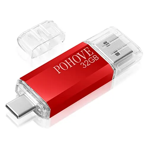 POHOVE Chiavetta USB 32 GB, 2 in 1 Tipo C Penna USB 32 Giga USB C Pendrive 32gb Type C USB 2.0 Flash Drive per PC/New Macbook/Tablet/Smartphone Huawei, Xiaomi, Oneplus Etc (Rosso)