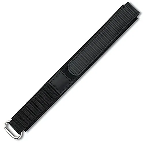 Eichmüller, cinturino per orologio in tessuto, con chiusura in velcro, colore: nero, 18 mm