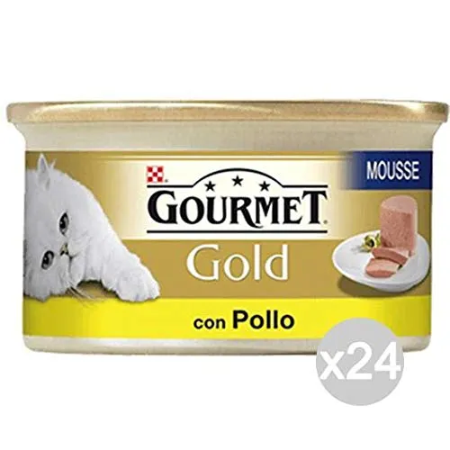 Purina Set 24 Gourmet Gold Mousse Pollo Delicato Gr 85 Cibo per Gatti