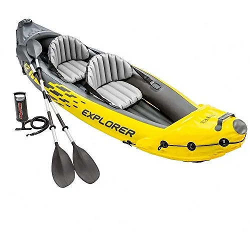 ZLZNX Kayak Gonfiabile in Set, Kayak Gonfiabile per 2 Persone, Set Kayak con Remi in Alluminio e Pompa ad Aria ad Alto Rendimento