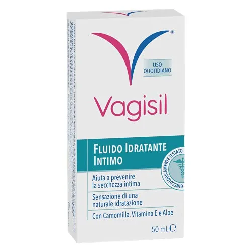 VAGISIL INTIMA Fluido Idratante Intimo, Con Estratti Di Camomilla, Vitamina E, Aloe Vera. - 50 ml