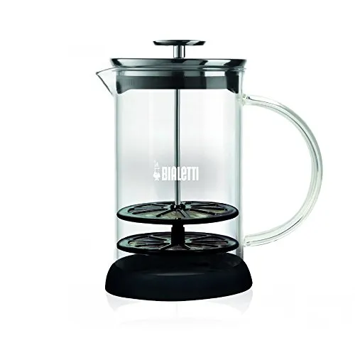 Bialetti Cappuccinatore, Crema Perfetta, Adatto all'utilizzo in Microonde, Lavabile in Lavastoviglie, 330 ml, Vetro