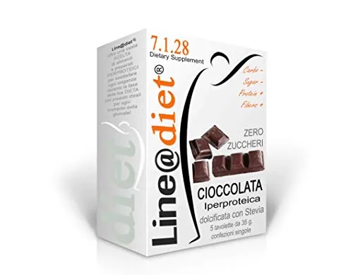 5 Tavolette di CIOCCOLATA PROTEICA zero ZUCCHERI Line@Diet la cioccolata PROTEICA da MORDERE… 0,9 grammi di ZUCCHERI per 35gr - Ideale per la PRIMA FASE DIETA IPERPROTEICA! Dolcificata con STEVIA! (5)