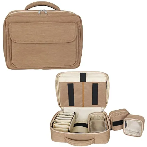 GIMA - Borsa Medica Vuota per Inferimieri e Personale Sanitario, Porta Strumenti Medici, Pratici Divisori, Tasche, Etichetta per Nome, Borsette staccabili, Colore Marrone/Beige, Misura 38x10xh 30 cm