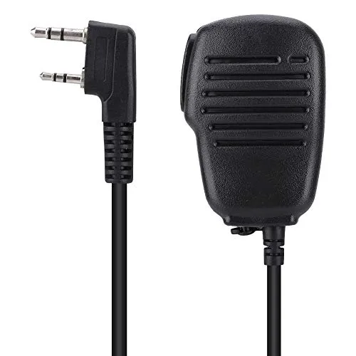 M ugast Microfono Altoparlante di Walkie Talkie Impermeabile a 2 Pin con PTT, Universale per Baofeng per Kenwood per TYT per QUSHENGAN per Linton Radio Bidirezionale