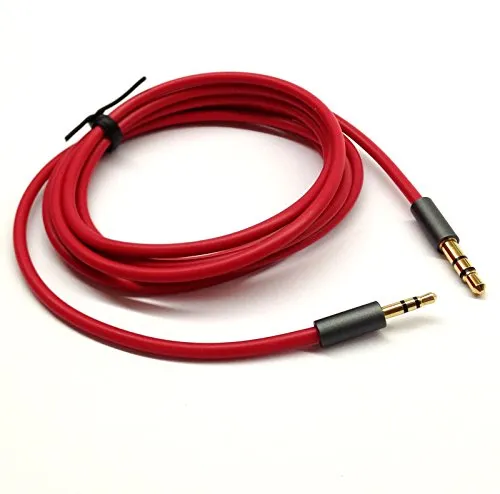 KetDirect - nero rosso 0,5 m/0,9 m/1,4 m/1,8 m/2,7 m placcato oro da 3,5 mm maschio a 2,5 mm maschio cavo audio per auto ausiliario per cuffie cavo di collegamento per Apple, Android, smartphone, tablet e lettore MP3 