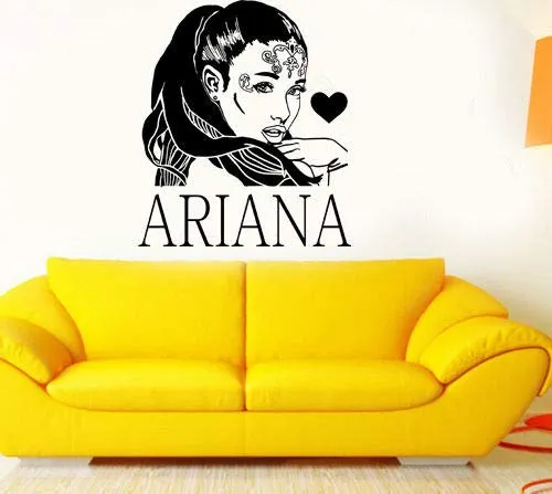 3d poster R & B Cantante Stella Ariana Grande FAI DA TE Wall Art Sticker Baby Adesivo Colore Personalizzato Adesivi Murali In Vinile Per La Ragazza Room 67x58 cm