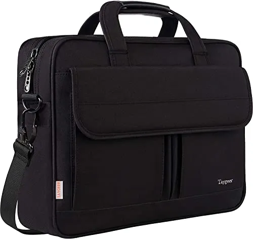 Taygeer Borsa Porta PC, 15.6 Pollici Impermeabile Borsa Computer Portatile Borsa Messenger per Donna Uomo Insegnanti Viaggio Lavoro Università Scuola- Nero