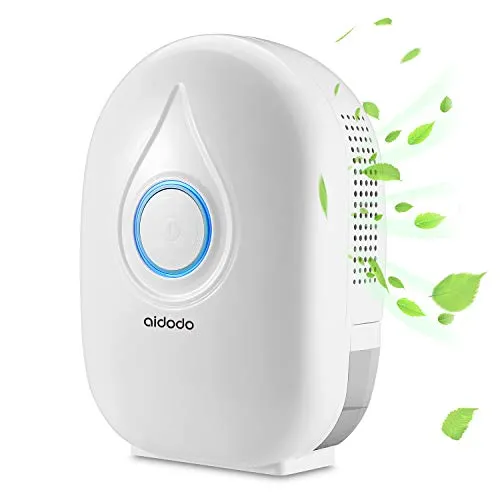 Aidodo Deumidificatore Portatile Mini Compatto con Serbatoio da 500ml Silenzioso Basso Consumo Elettrico Deumificatori Casa per Armadio Stanze Cantina Ufficio Camera da Letto