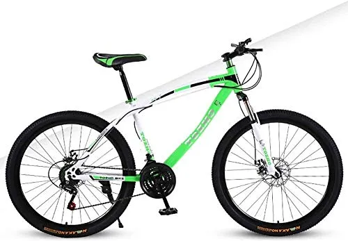 Outdoor Sci di Ammortizzatore Boy/Girl 24 '' Mountain bike, alta acciaio al carbonio 21 variabili Biciclette velocità, Mountain bike for adulti uomini e donne Studenti (Color : Green A)