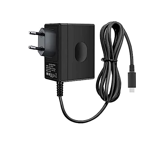 Caricatore per Nintendo Switch/Switch Lite/Switch OLED,USB C Type-C Adattatore AC Ricarica Rapida,15V/2.6A supporta la modalità TV e Dock Station