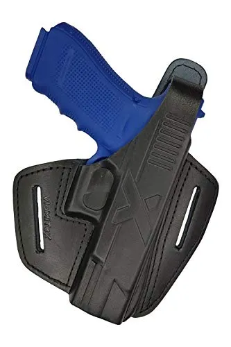 VlaMiTex B9 Fondina da Cintura 100% Pelle per Pistola Glock 17 19 22 23 25 31 32 37 38, Adatto per Gen 5