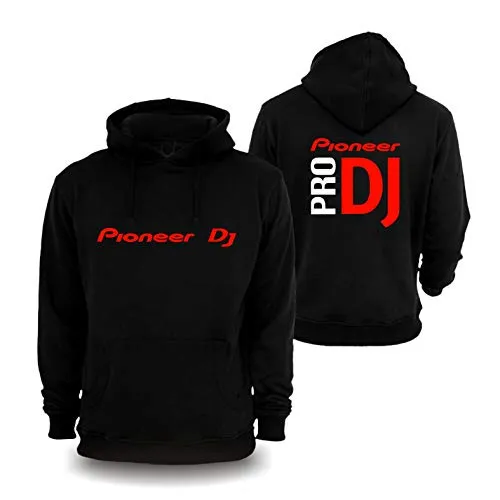 Pioneer DJ Pro Premium felpa con cappuccio CDJ XDJ Nexus 2 DDJ DJM DJM-900 XDJ XDJ-RR CDJ-2000 CDJ-2000NX2 mixer controllori Nero XXL