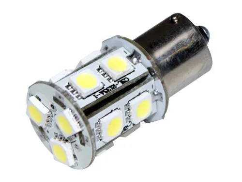 EUFAB 13529 - Lampadina a LED BA15S con 13 x 3 Chip SMD, Colore: Bianco