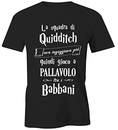 T-Shirt Harry Potter Pallavolo - Gioco tra i babbani- Quidditch - Hogwarts - Grifondoro - Serpeverde - Corvonero - Magliette Simpatiche e Divertenti
