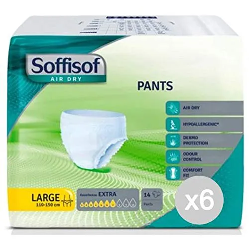 Soffisof Set 6 Pants Air Dry Large X14848 Adulti Igiene Intima, Multicolore, Unica