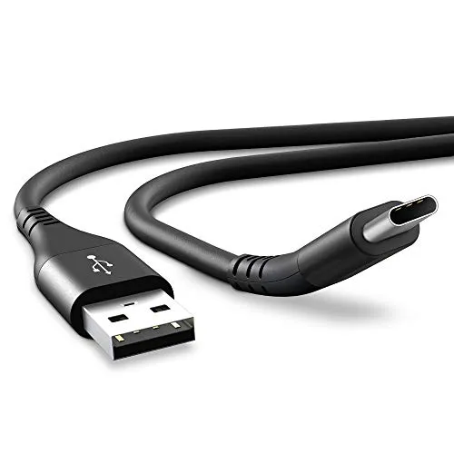 CELLONIC® Cavo USB dati 1m compatibile con Parrot Anafi (Extended, FPV, Work, Smart Battery, Thermal) Skycontroller 3 Cavetto di ricarica USB C Type C a USB A 2.0 Filo carica 3A nero/grigio Nylon