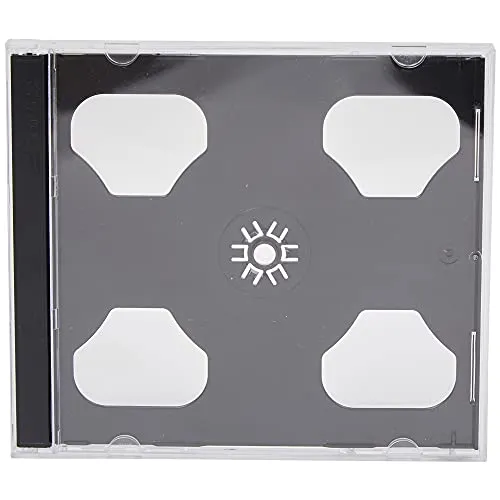 Dragon Trading® - Custodia Jewel Case doppia per CD/DVD, da 10,4 mm di spessore, con scomparto interno di colore nero che può contenere 2 dischi (confezione da 10 pezzi).