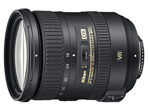 Nikon - Obiettivo 200 mm / F 3,5 - 5,6 G DX ED VR II 18 mm, (attacco F Nikon, Autofocus, stabilizzatore d'immagine) (Ricondizionato)