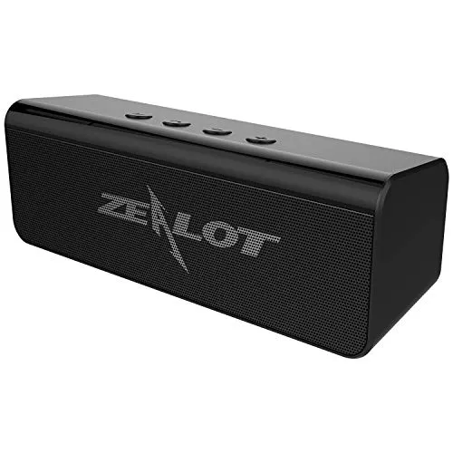 Altoparlante Bluetooth Portatili,Zealot S31 Cassa Bluetooth 5.0 Speaker Wireless Stereo Suono Potente con Microfono Incorporato,10 ore di Riproduzione AUX/TF card/USB per Esterno Casa Viaggio-Nero