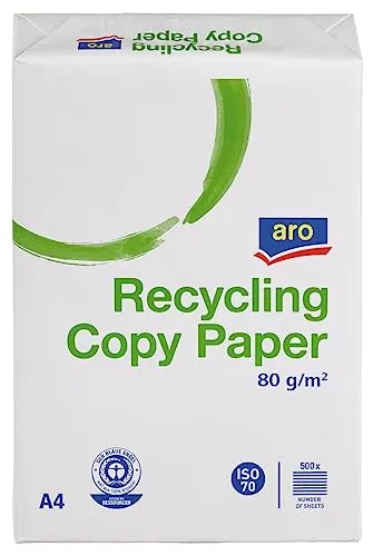 aro Carta riciclata per stampante, DIN A4, 80 g/m², ISO 70, bianca, 5 risme da 500 fogli