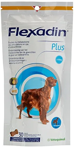 Vetoquinol Flexadin Plus - Antiossidante per Cani di Taglia Media e Grande (più di 10 kg)