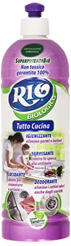Rio - Tutto Cucina, Igienizzante, Sgrassante, Lucidante, Deodorante, Profumo Verdello - 750 ml