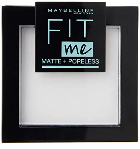 Maybelline New York Cipria Fit Me Matte&Poreless, Finish Opacizzante e Fissante, Pennello e Specchietto Inclusi, Translucent (90),