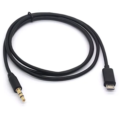 Adattatore cavo micro USB a jack 3,5 mm - jack maschio da 3,5 mm, placcato in oro 3 poli a micro USB maschio, prolunga audio AUX per auto