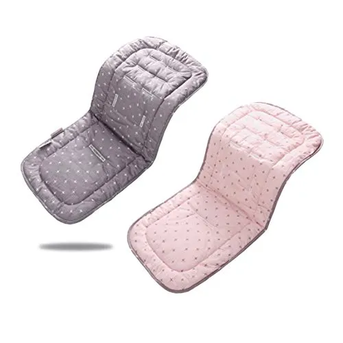 Miracle Baby Riduttore Passeggino Universale Neonato,Copriseduta per Passeggini,Morbido & Reversibile in Puro Cotone Copri Seggiolino Auto,Infant Cuscino Pad,32 x 80cm(Croce Rosa Grigia)