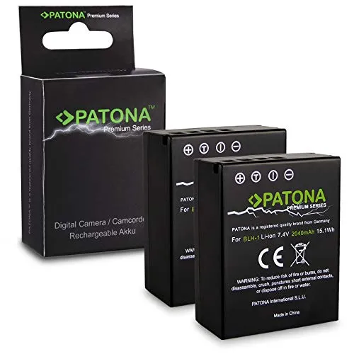 PATONA 2x Premium Batteria BLH-1 Completamente Decodificato Compatibile con Olympus OM-D EM-1 Mark2 Mark III E-M1X